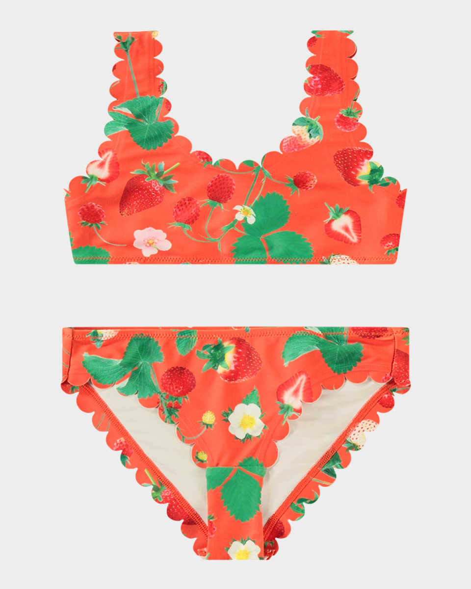 Girl's Nolina Floral-Print Scallop Bikini, Size 3T-6